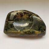 Cendrier vintage en malachite tons vert fonce