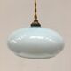 Paire de suspensions vintage en opaline bleu pale