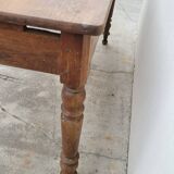 Table de Ferme rustique en chêne massif piètements louis Philippe 19ème -1m40