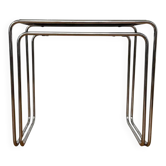 Rare Bauhaus chrome Nesting Tables B9, Marcel Breuer-Thonet License Mucke Melder