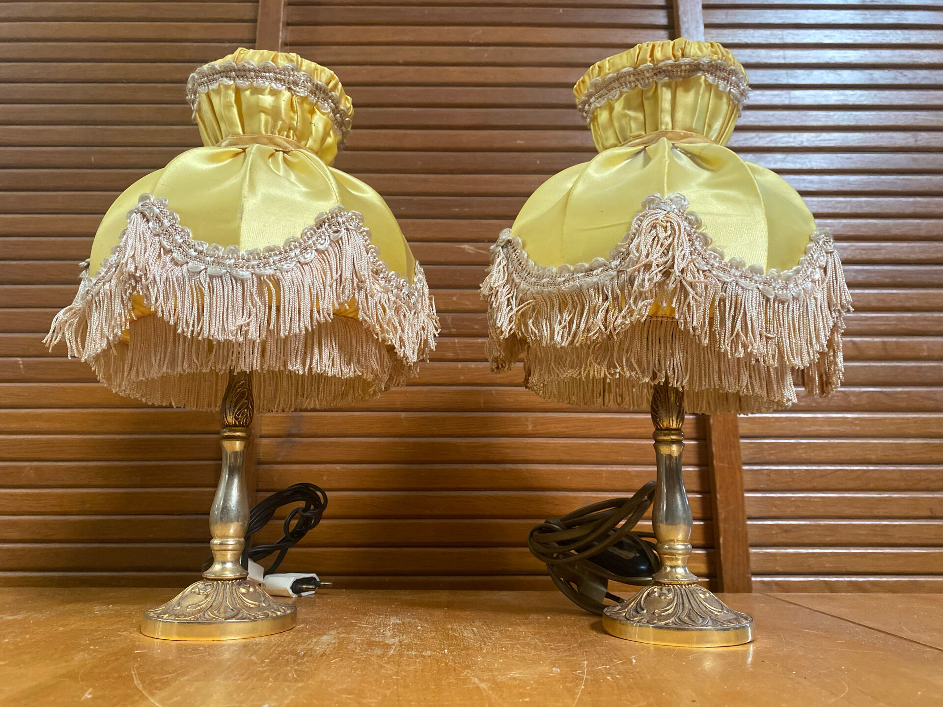 Pair of antique bedside lamps artistic creations ca gilded bronze fr
