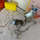 Glass and pewter carafe