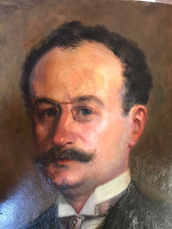 Portait,1908.Huile sur panneau de Fernand PINEAU CHAILLOU (1875-1950).