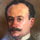 Portrait, 1908. Oil on panel by Fernand PINEAU CHAILLOU (1875-1950).