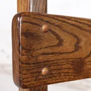 Set of 4 brutalist oak ladderback dining chairs – Netherlands, 1970s