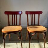 Pair of red Fischel chairs
