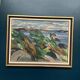 Large original Swedish oil on canvas – "Rocky Shore" – Signed – vintage and framed – 91 × 70 cm (35.8 in × 27.6 in)