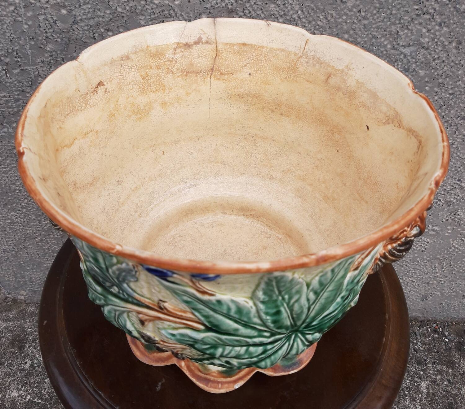19th-century earthenware cachepot