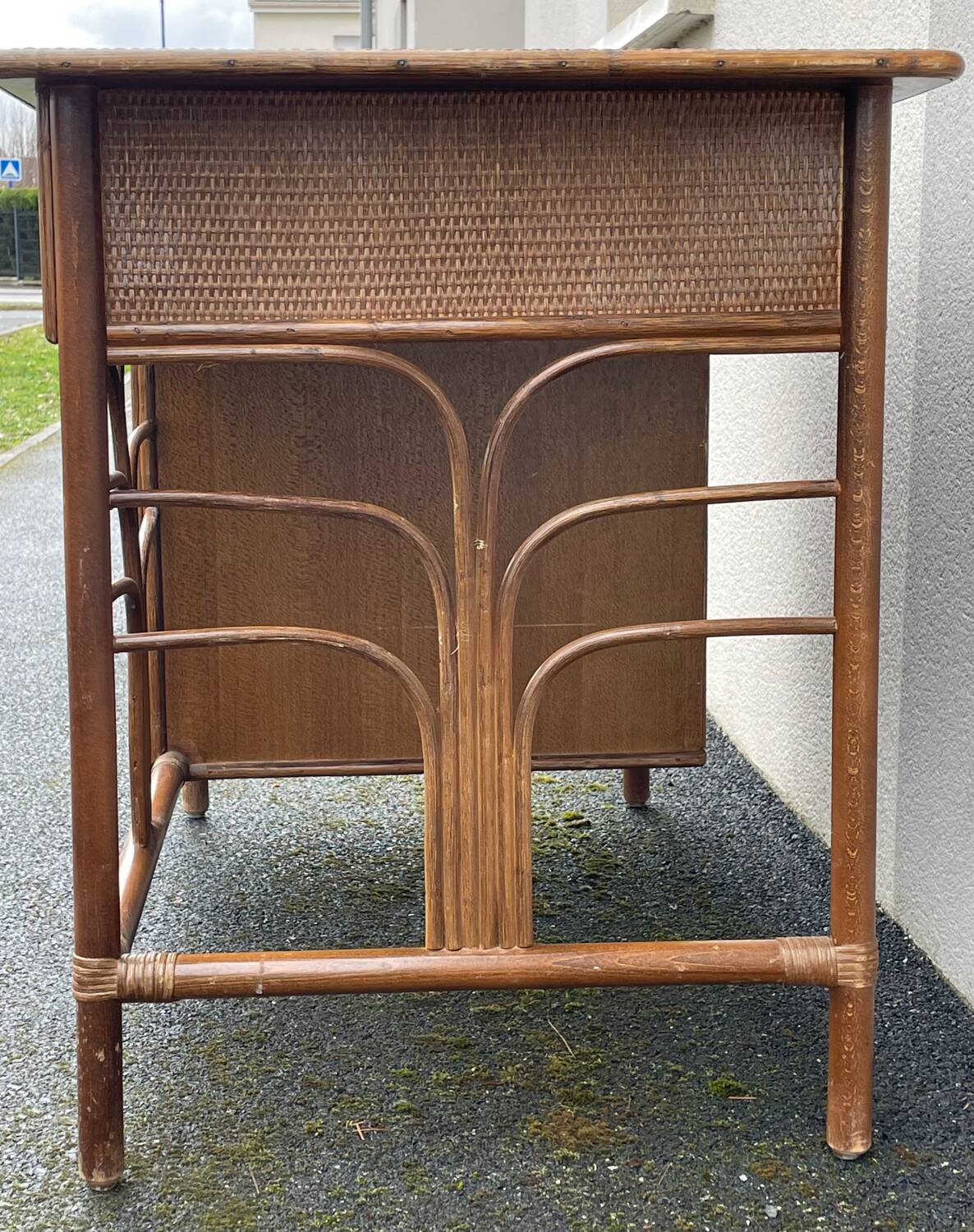 Vintage rattan desk