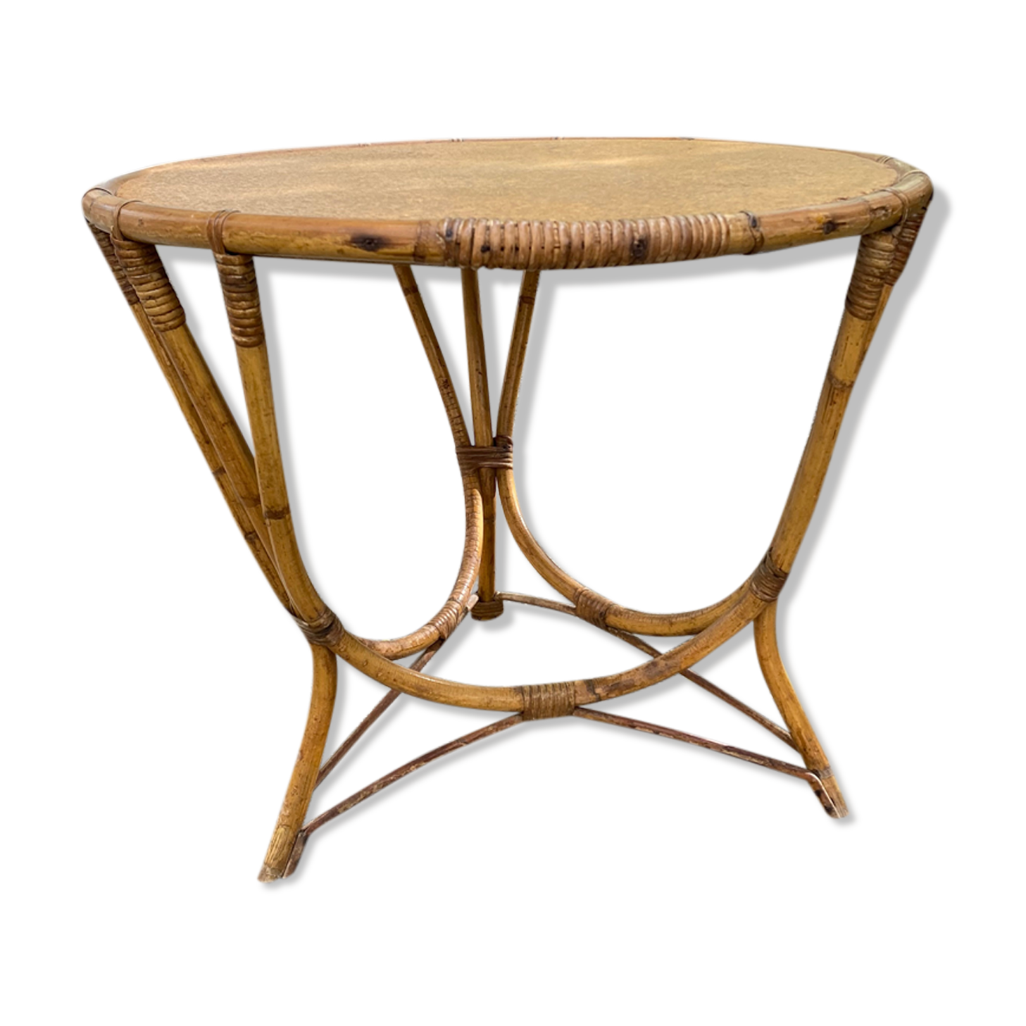 Vintage rattan table