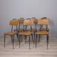SET OF 6 VINTAGE 1960S METAL AND LEATHER CHAIRS, ITALIAN DESIGN