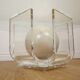 Vintage round coffee table in lucite and marbled glass.
