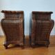 Pair of curved wicker bedside tables