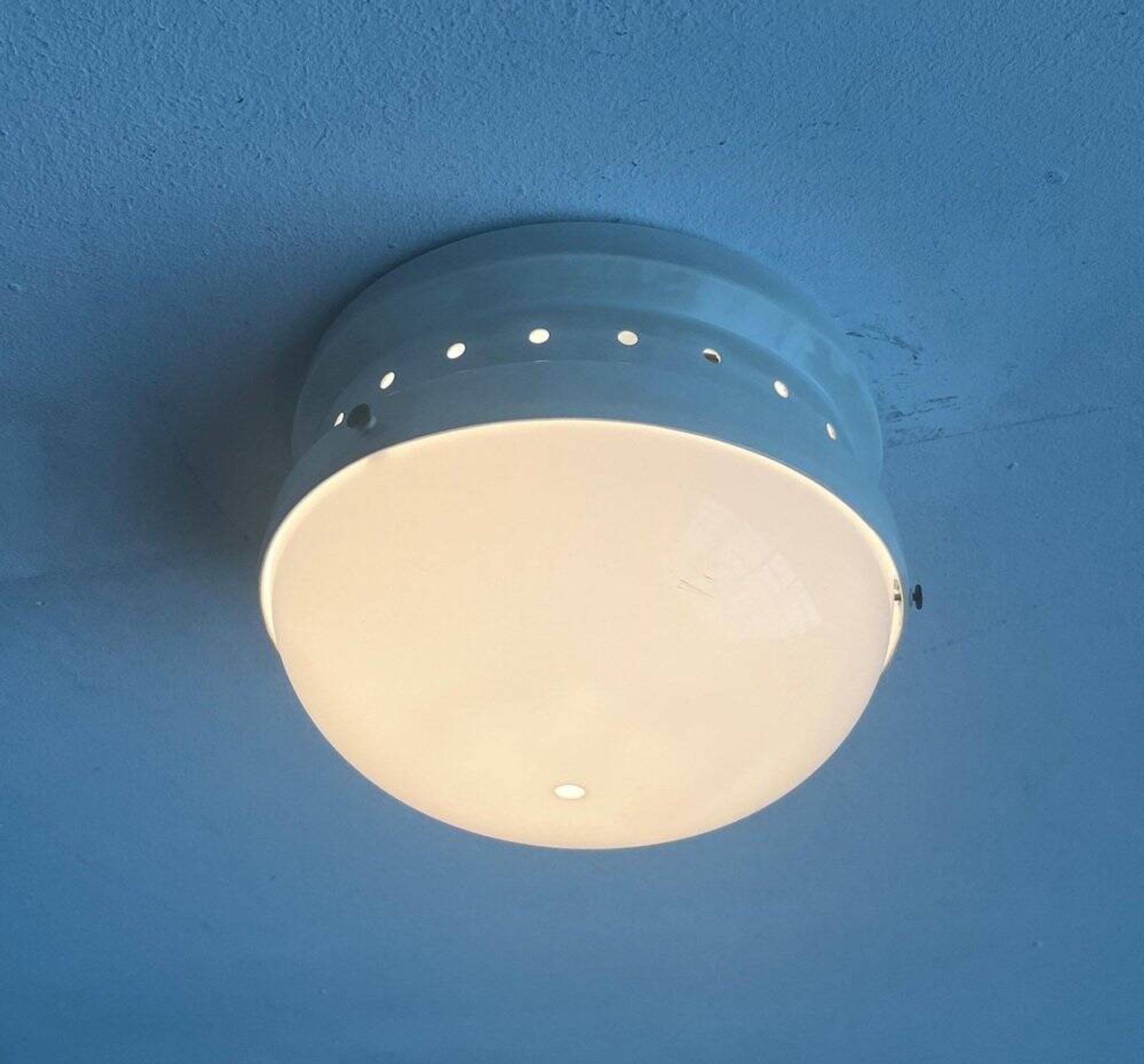 Mid-century Italian space age ceiling lamp by Gianemilio, Pietro and Anna Monti for Kartell, 1950s.