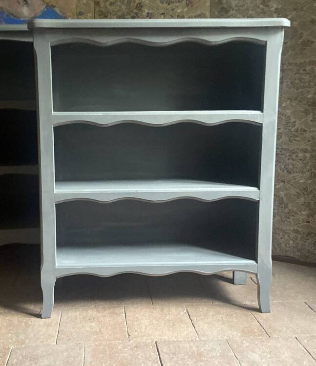 Bibus beech bookcase renovated in gray