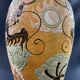 Very large dragon lamp on a yellow background in well-fired Vietnamese stoneware.