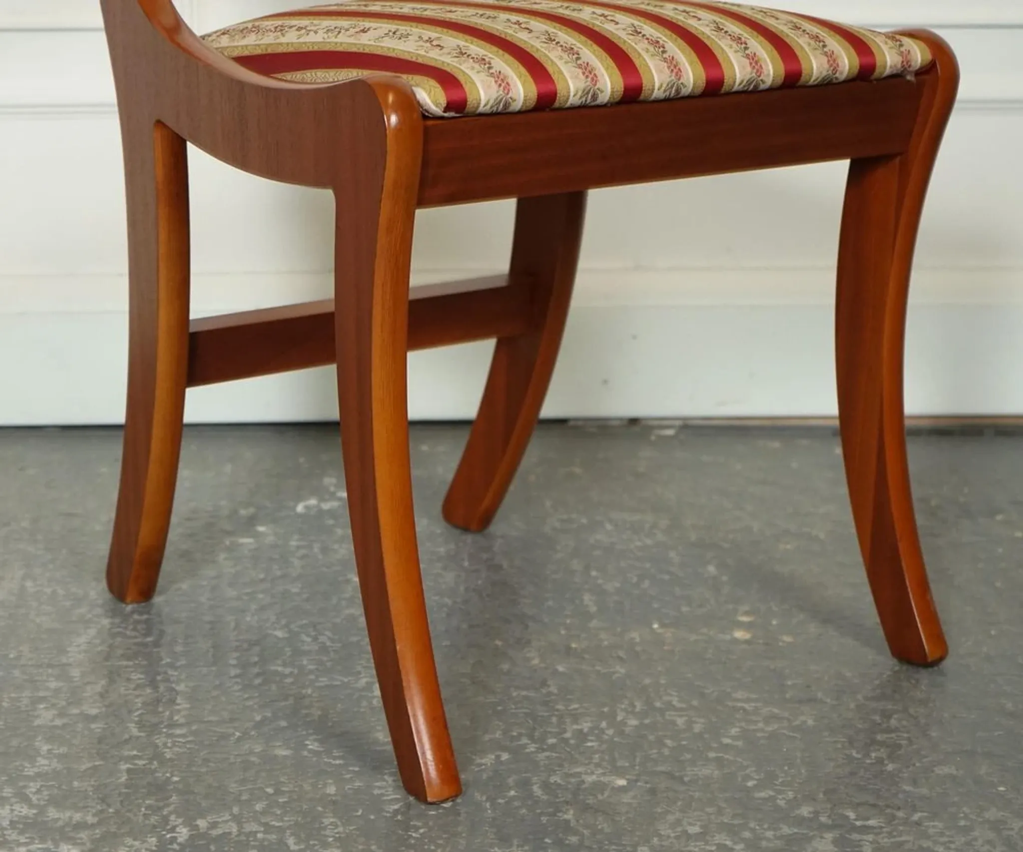 Vintage Yew Wood Dining Chairs, Set of 8