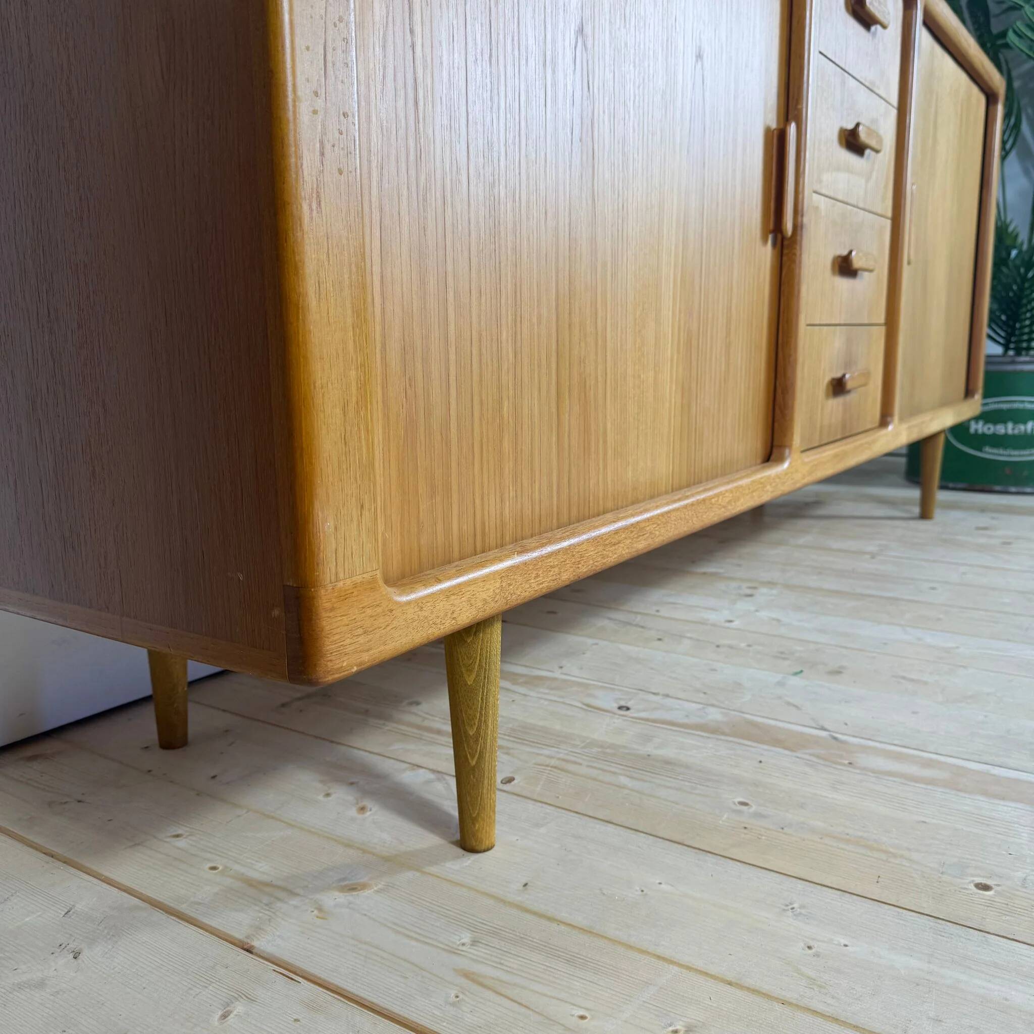 1960s Danish teak vintage buffet with sliding doors and drawers – Mid-Century Modern