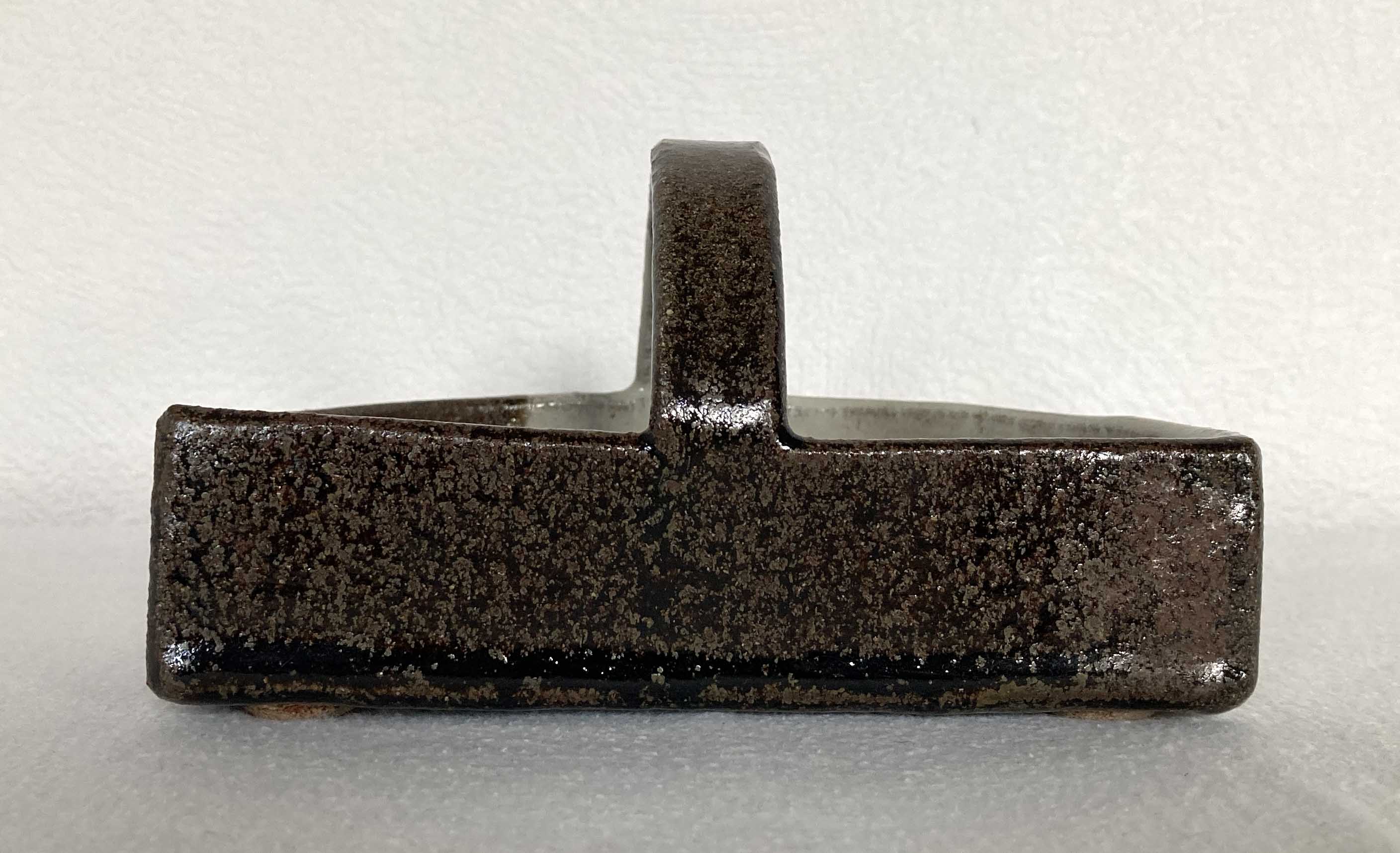 Vintage glazed ceramic pouch tray