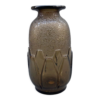 Art Deco vase Daum Nancy France Light brown frosted 1930