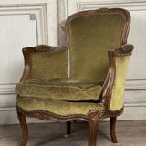 Pair of louis xv style armchairs in carved beech around 1920