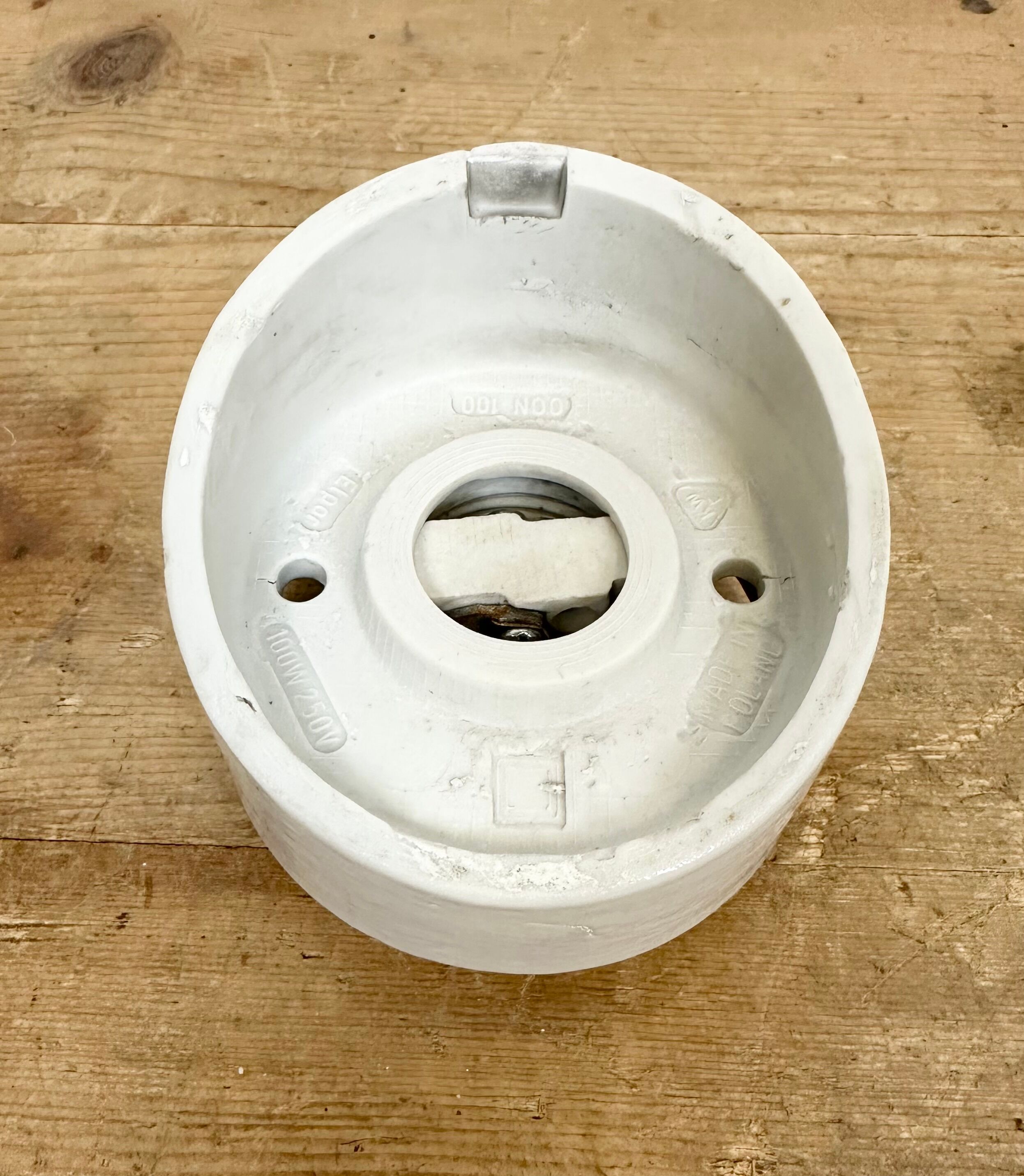 Vintage White Porcelain Wall Light, 1970s