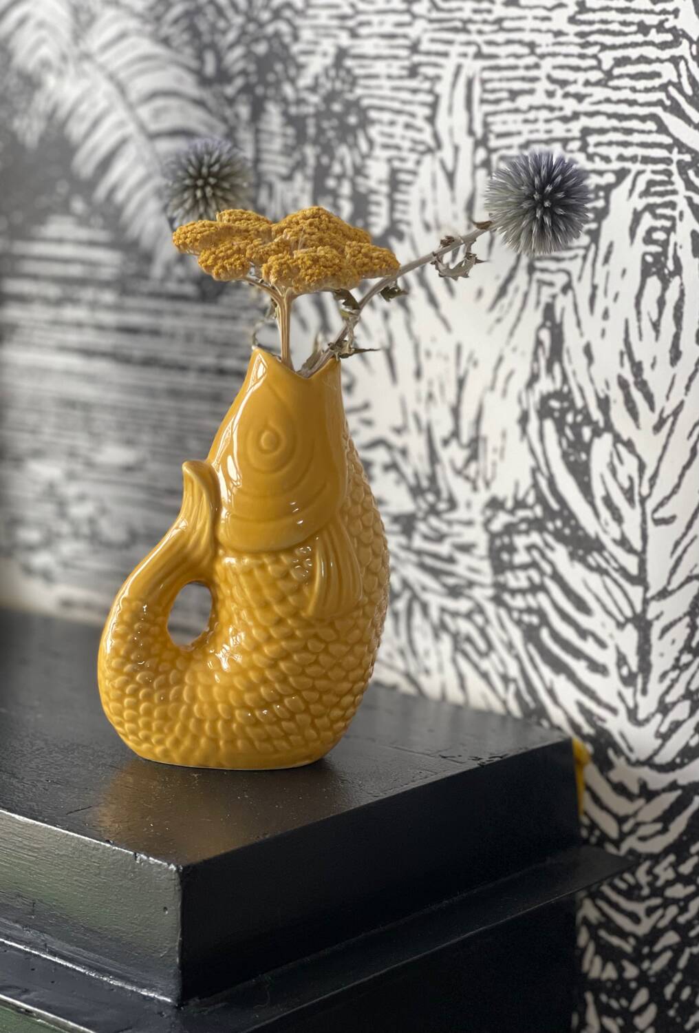 Saffron ceramic vase