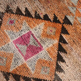 Red and orange vintage runner rug, 370x82cm