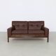 Danish Sofa in Leather and Rosewood by H. W. Klein for Bramin, 1970s