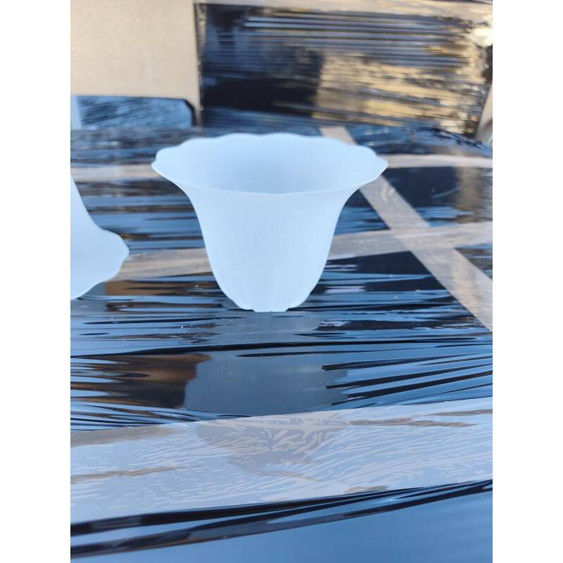 Pair of antique opaline glass tulips
