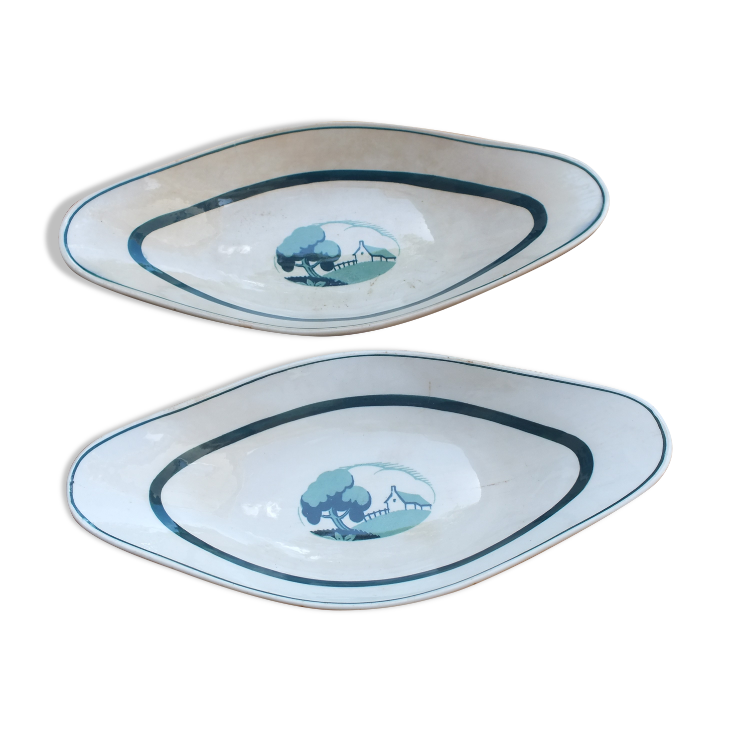 Pair of raviers Sarreguemines service Arlette