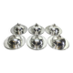 Set of silver-plated serving dishes and bells