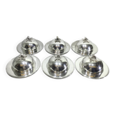 Ensemble de plats de service et cloches en métal argenté