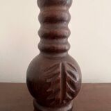 Brown wooden vase folk art