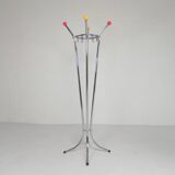 Rare chrome coat rack with colored balls, 1950s