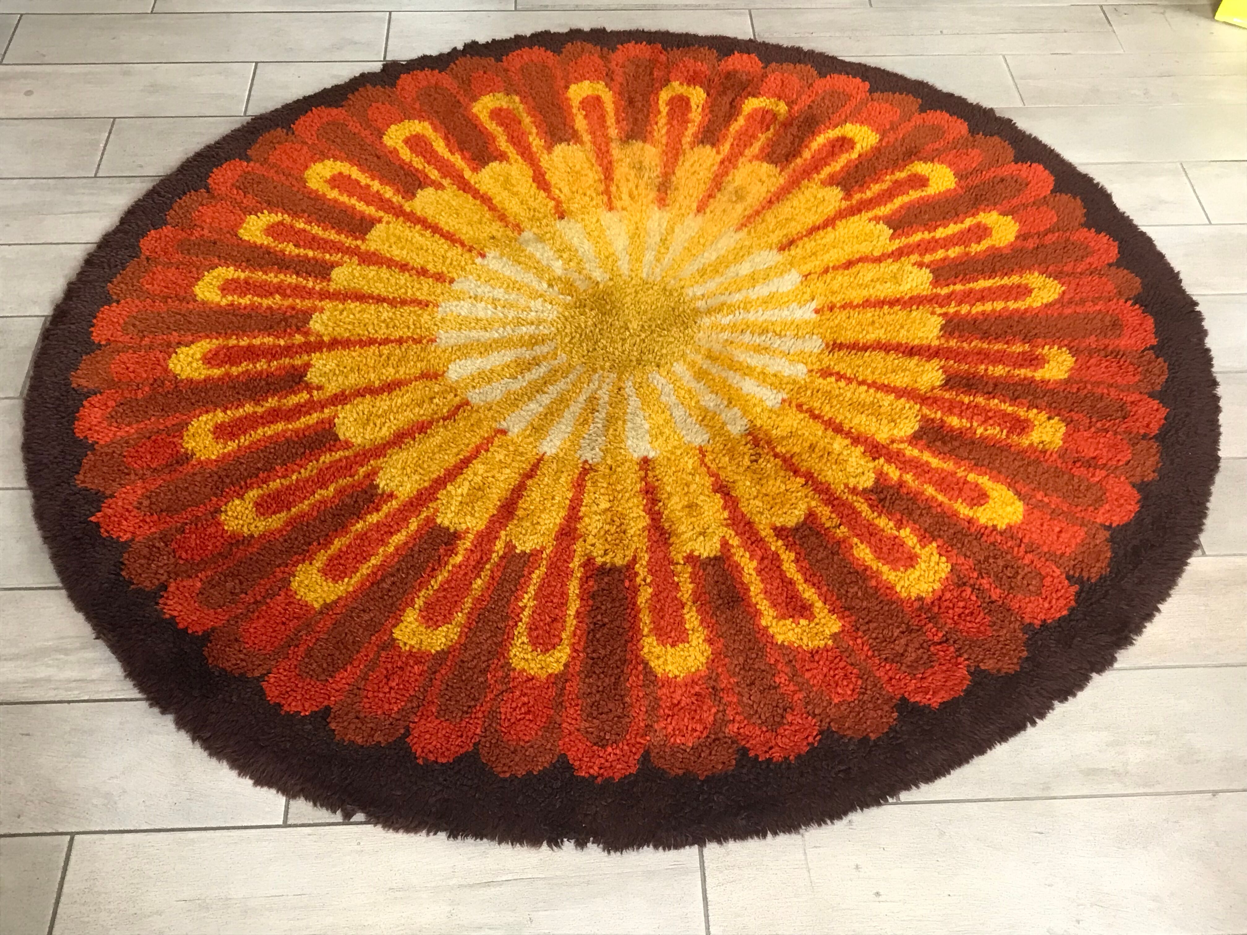 Round carpet desso vintage Annees 70