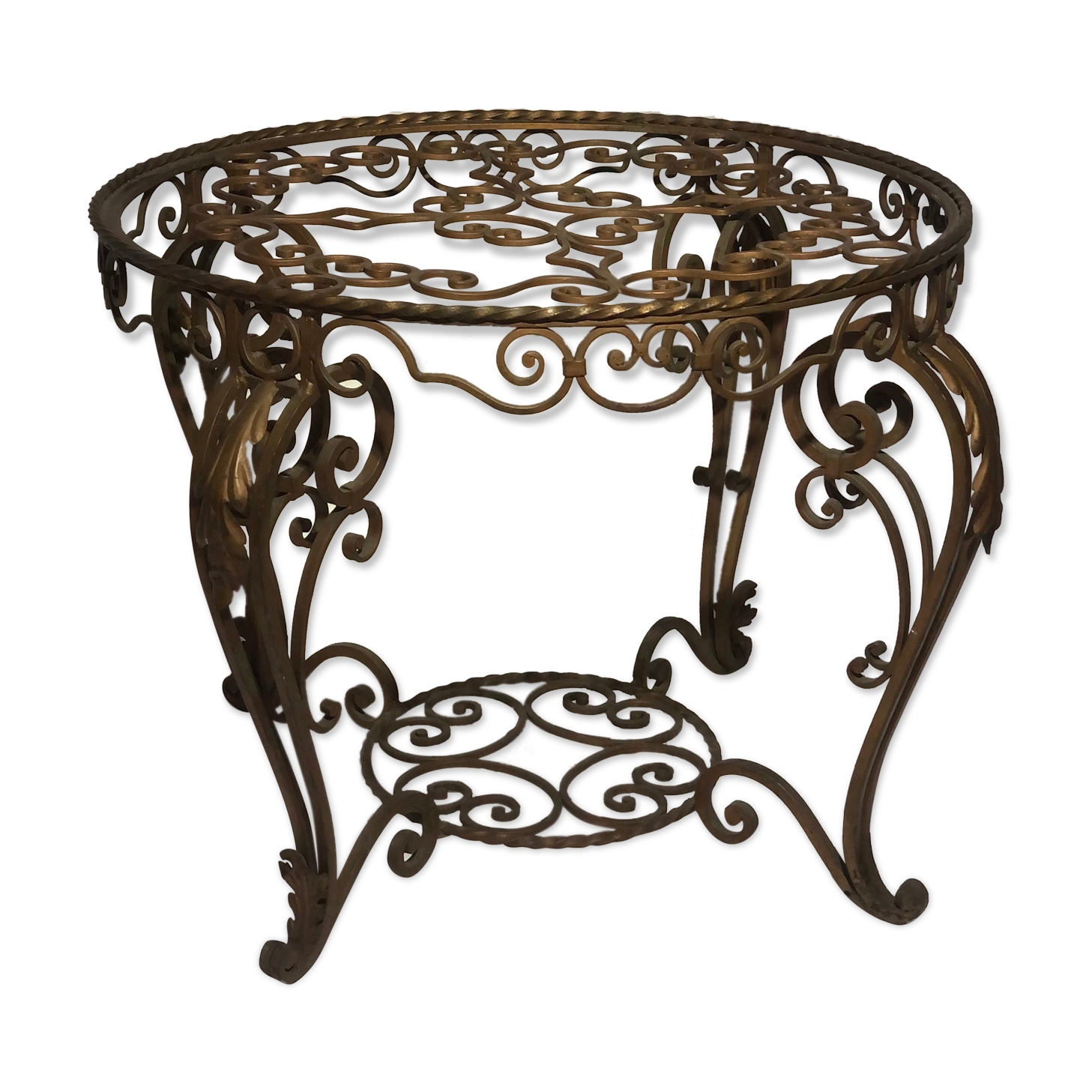 Vintage wrought iron coffee table -1940