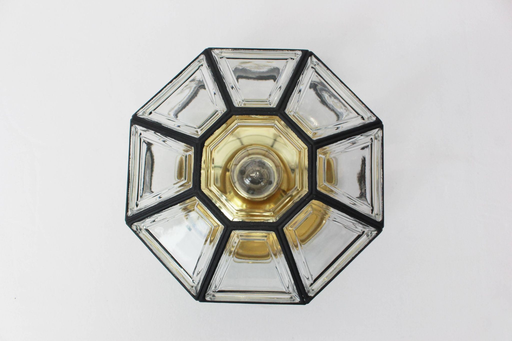 IRon and clear glass ceiling lights by Limburg, Germany, 1960s
