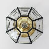 IRon and clear glass ceiling lights by Limburg, Germany, 1960s