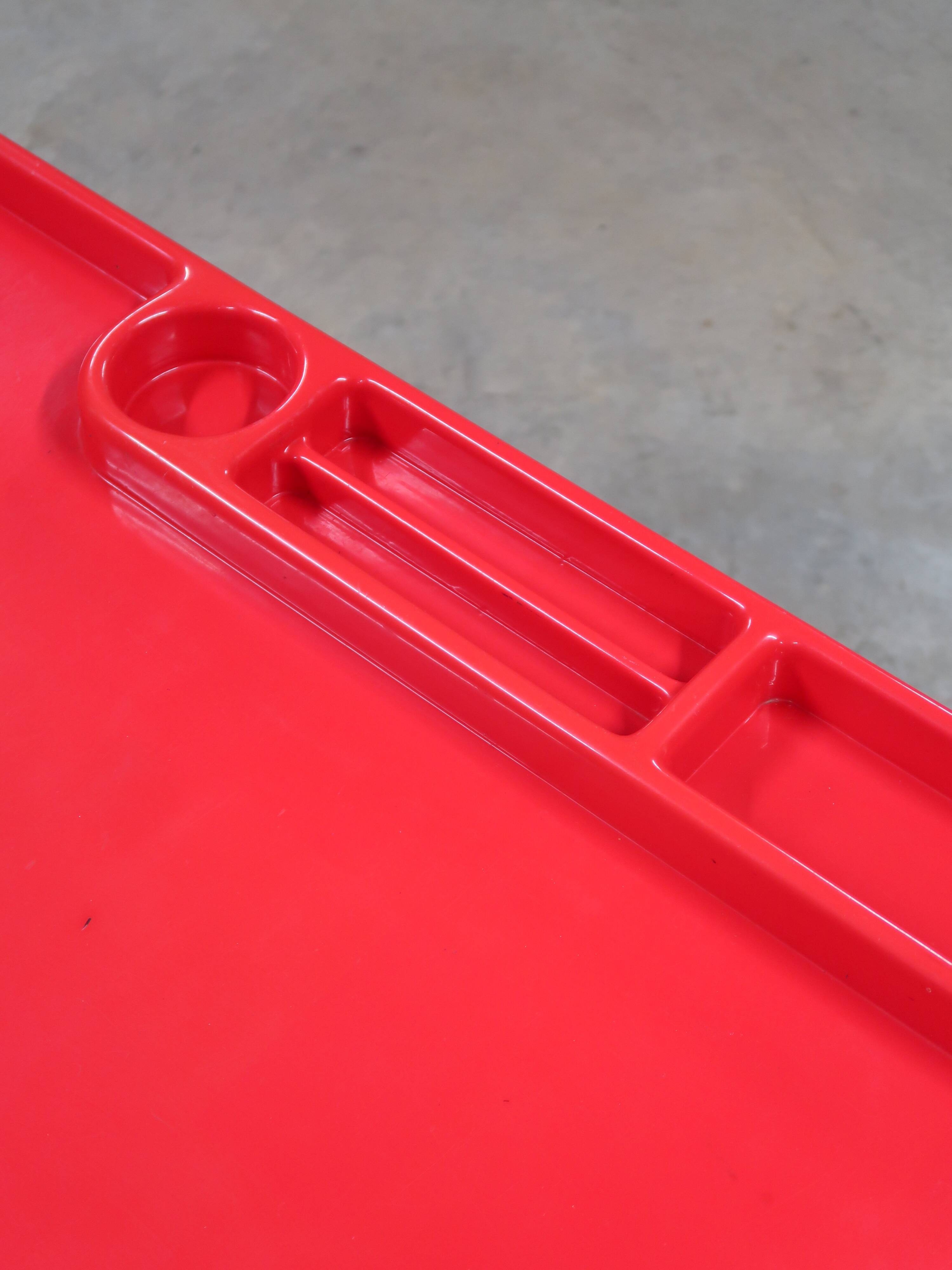 Vintage 80s red fiberglass desk