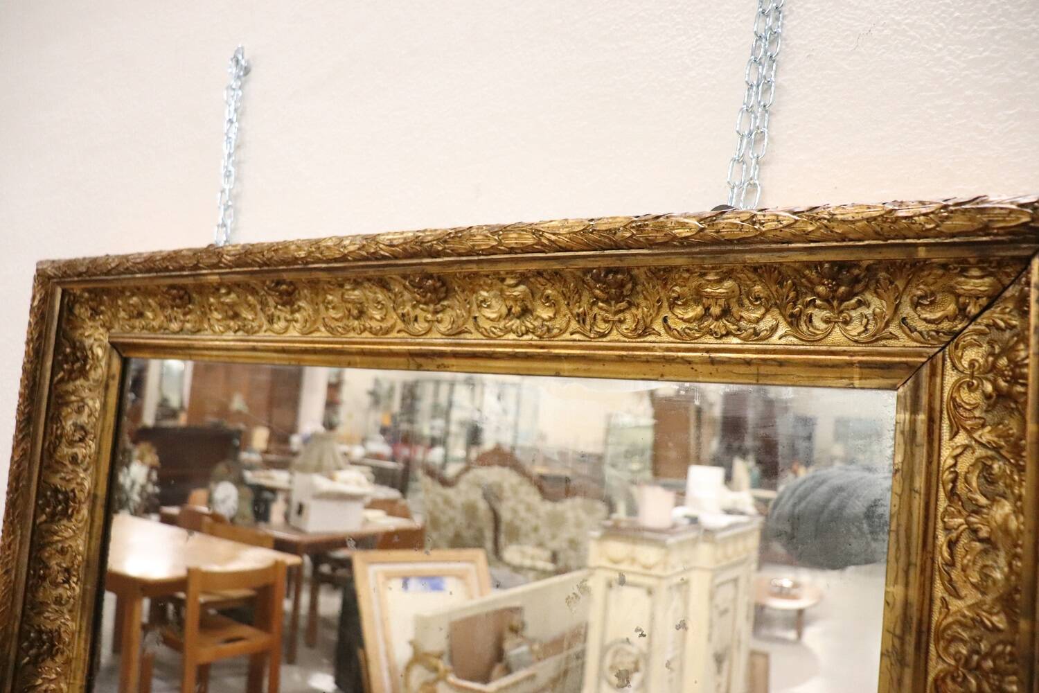 Golden Wood Wall Mirror