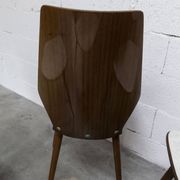 Set of 6 Baumann model 840 G2S chairs in varnished mahogany finish, 1963