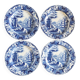 Calais earthenware 4 pagoda plates