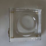 Plexiglas pocket emptier with brass and nickel silver surround, 1975, in the style of Pergay