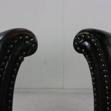 Set of two Danish design leather club chairs