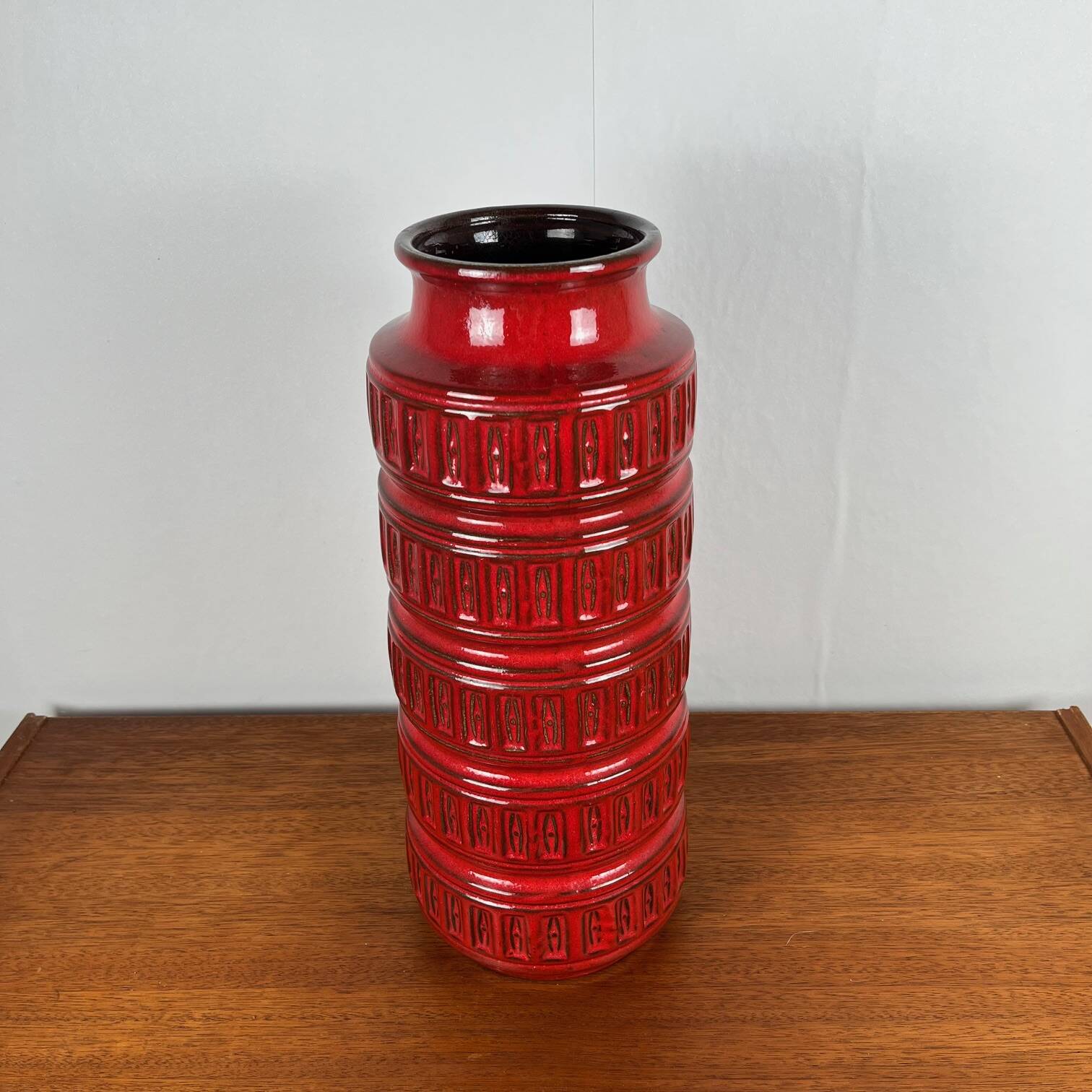 Large West Germany red glazed ceramic vase
