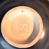 Flared cup in black and nuanced brown enameled ceramic, numbered and Sèvres stamp