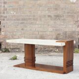 Coffee table in wood and parchment, France, 1930s
