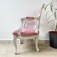Pink Louis XV style convertible armchair in weathered wood for children