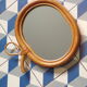 Miroir rotin vintage en forme de pomme